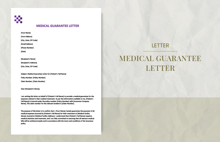 Medical guarantee letter