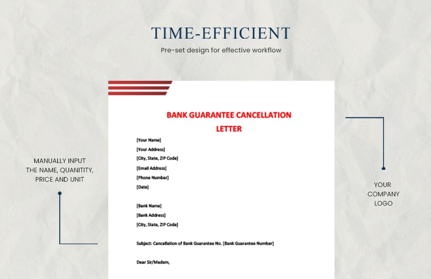 Bank guarantee cancellation letter