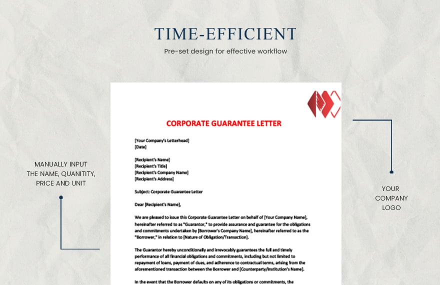 Corporate guarantee letter