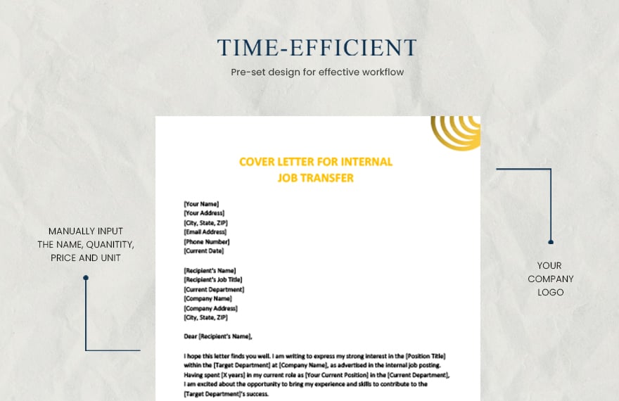 Cover letter for internal job transfer