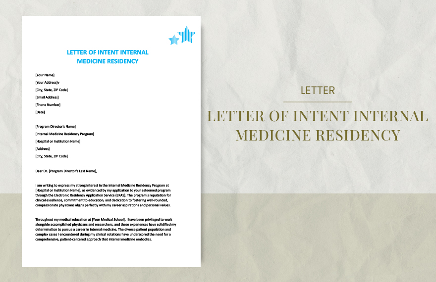 Letter of intent internal medicine residency in Word, Google Docs, Pages - Download | Template.net