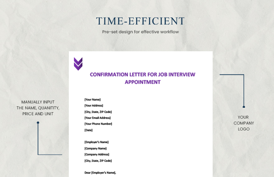 Confirmation letter for job interview appointment