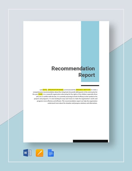 how to make recommendation report