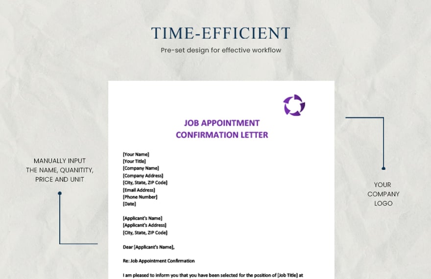 Job appointment confirmation letter