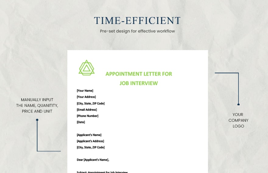 Appointment letter for job interview