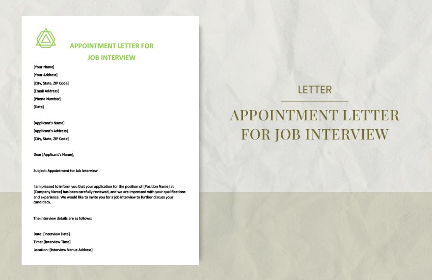 Appointment letter for job interview