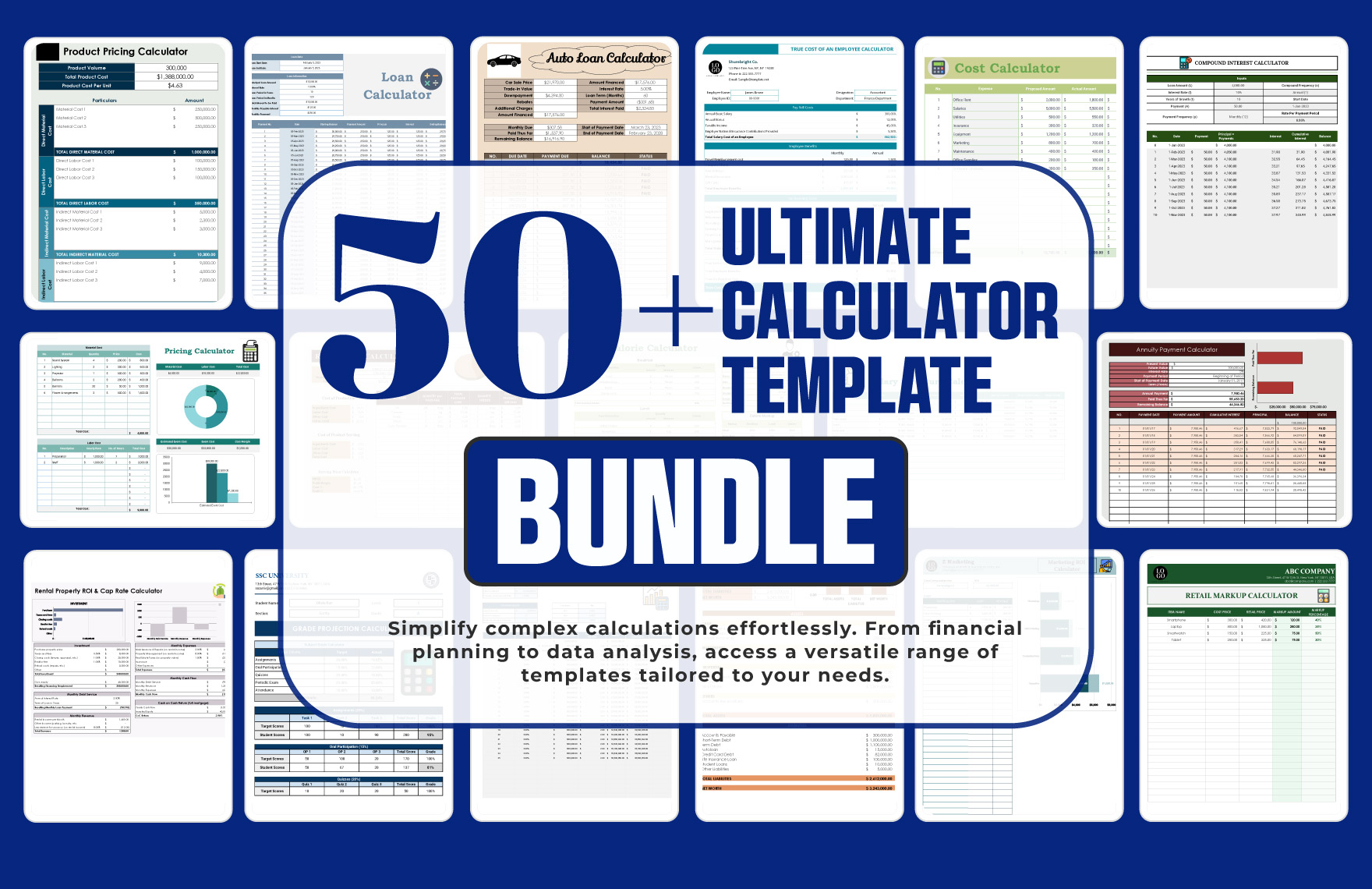 50+ Ultimate Calculator Template Bundle
