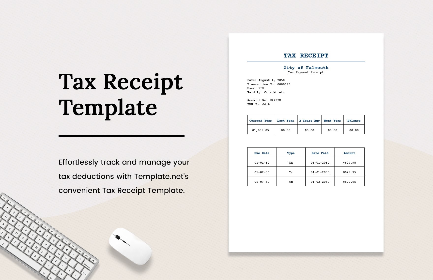 Tax Receipt Template