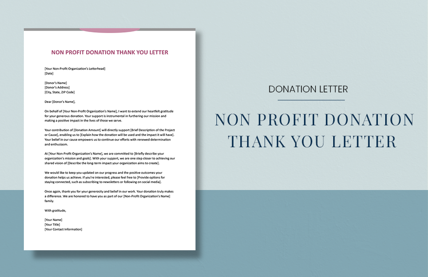 Non Profit Donation Thank You Letter