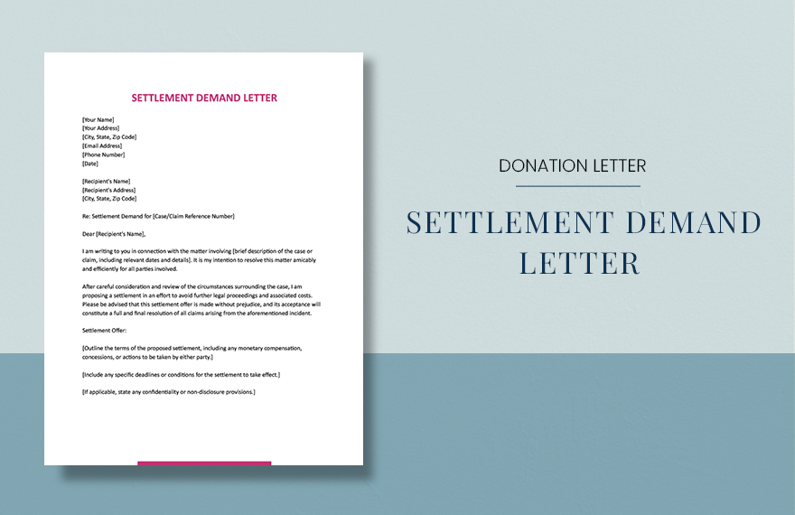 Settlement Demand Letter in Word, Google Docs, Apple Pages