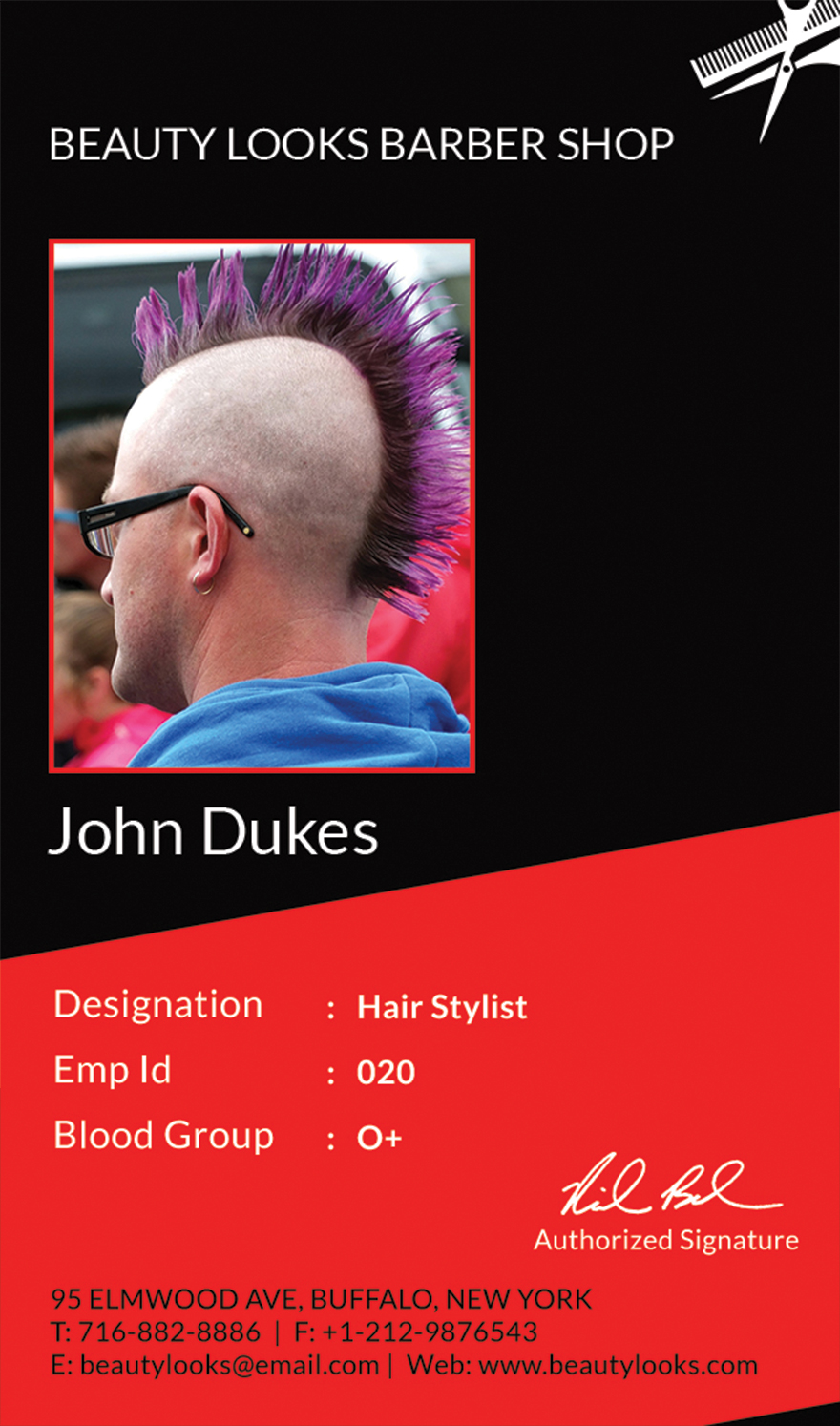 Downlaod Barbershop Identity Card Template