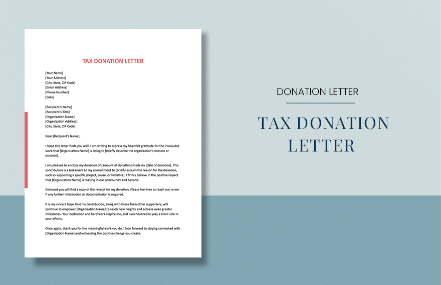 Tax Donation Letter in Word, Google Docs, Apple Pages