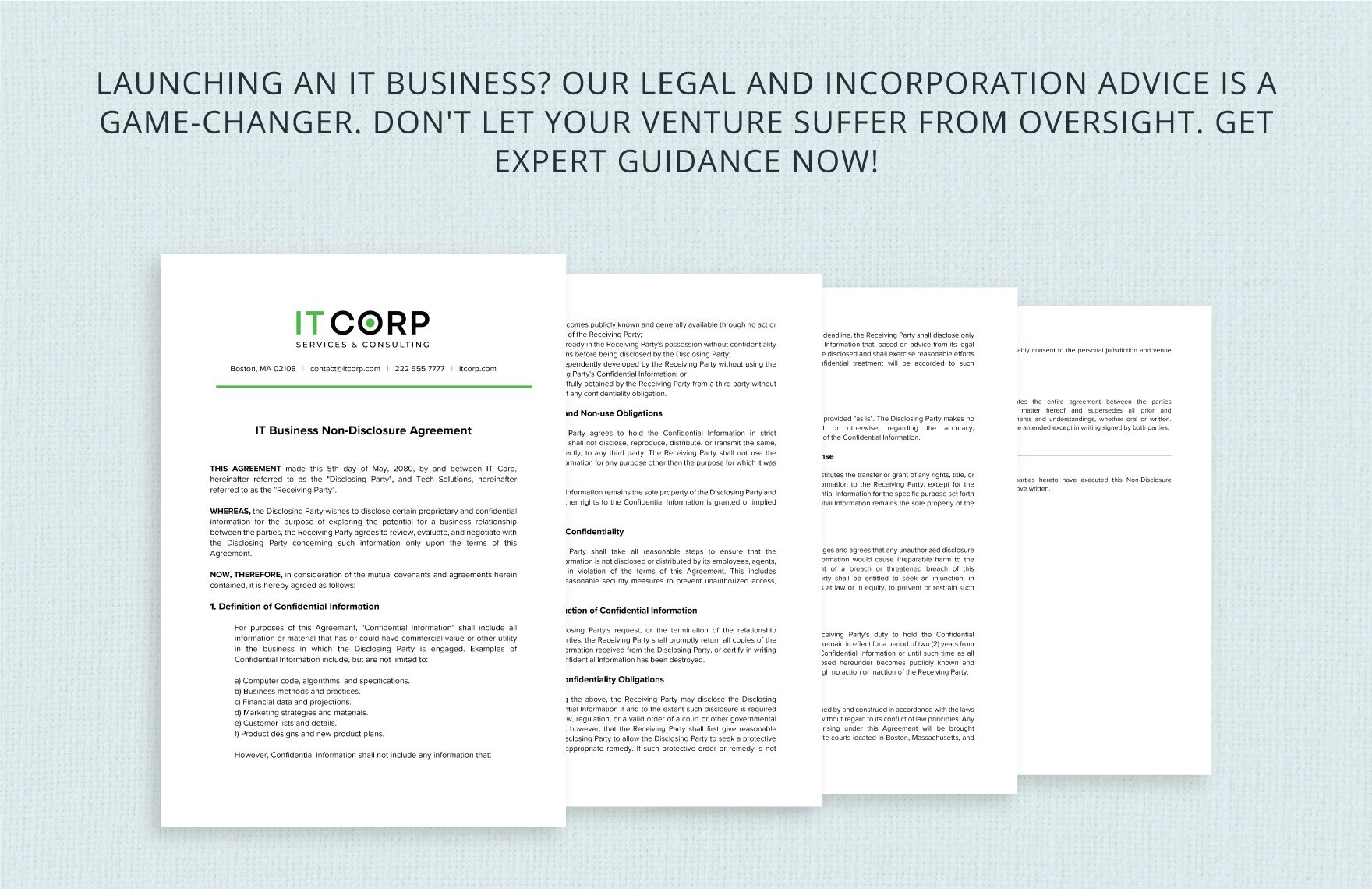 IT Business Non-Disclosure Agreement Template
