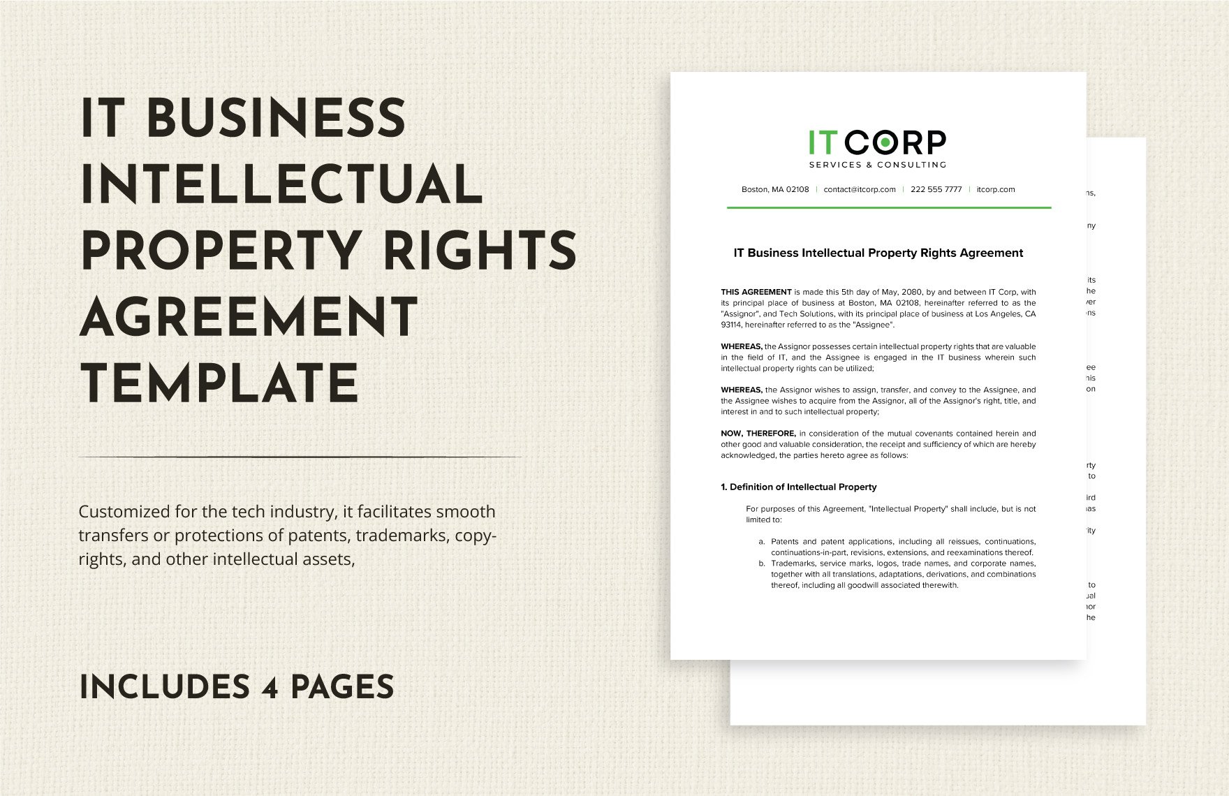 IT Business Intellectual Property Rights Agreement Template