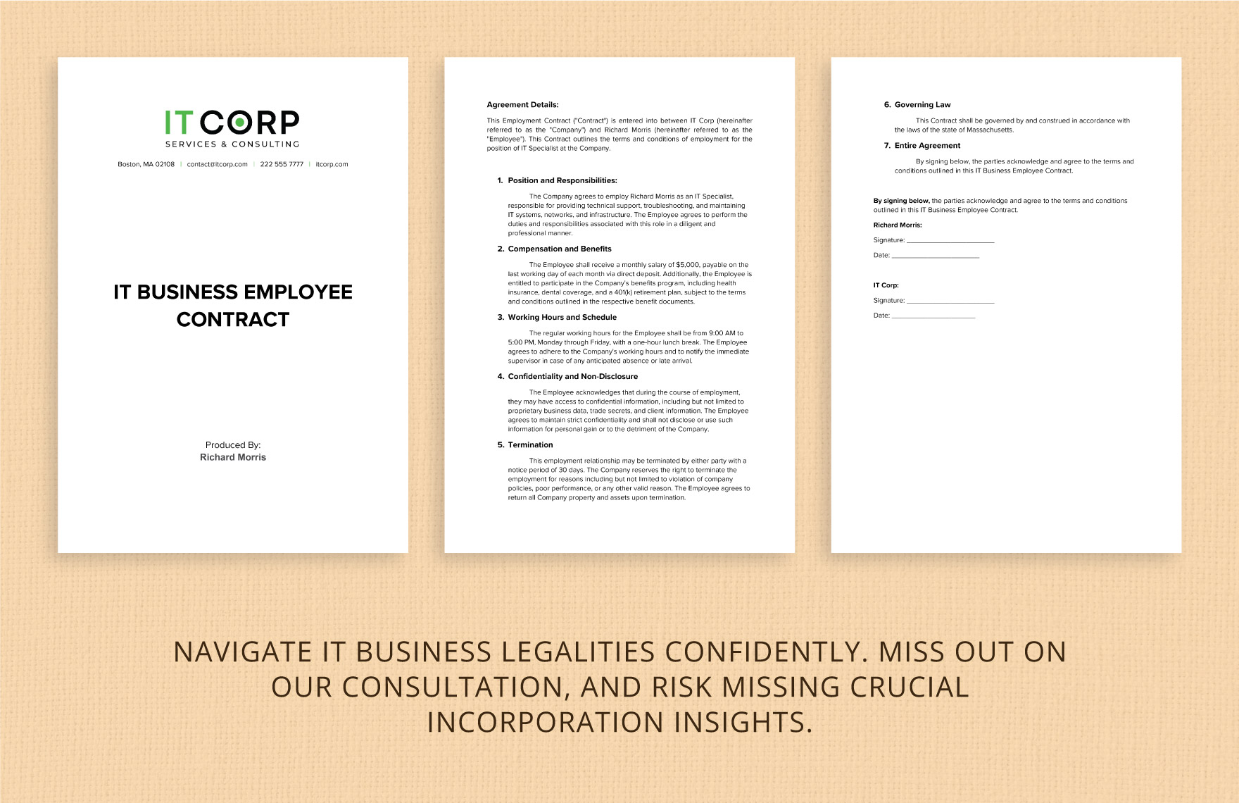 IT Business Employee Contract Template