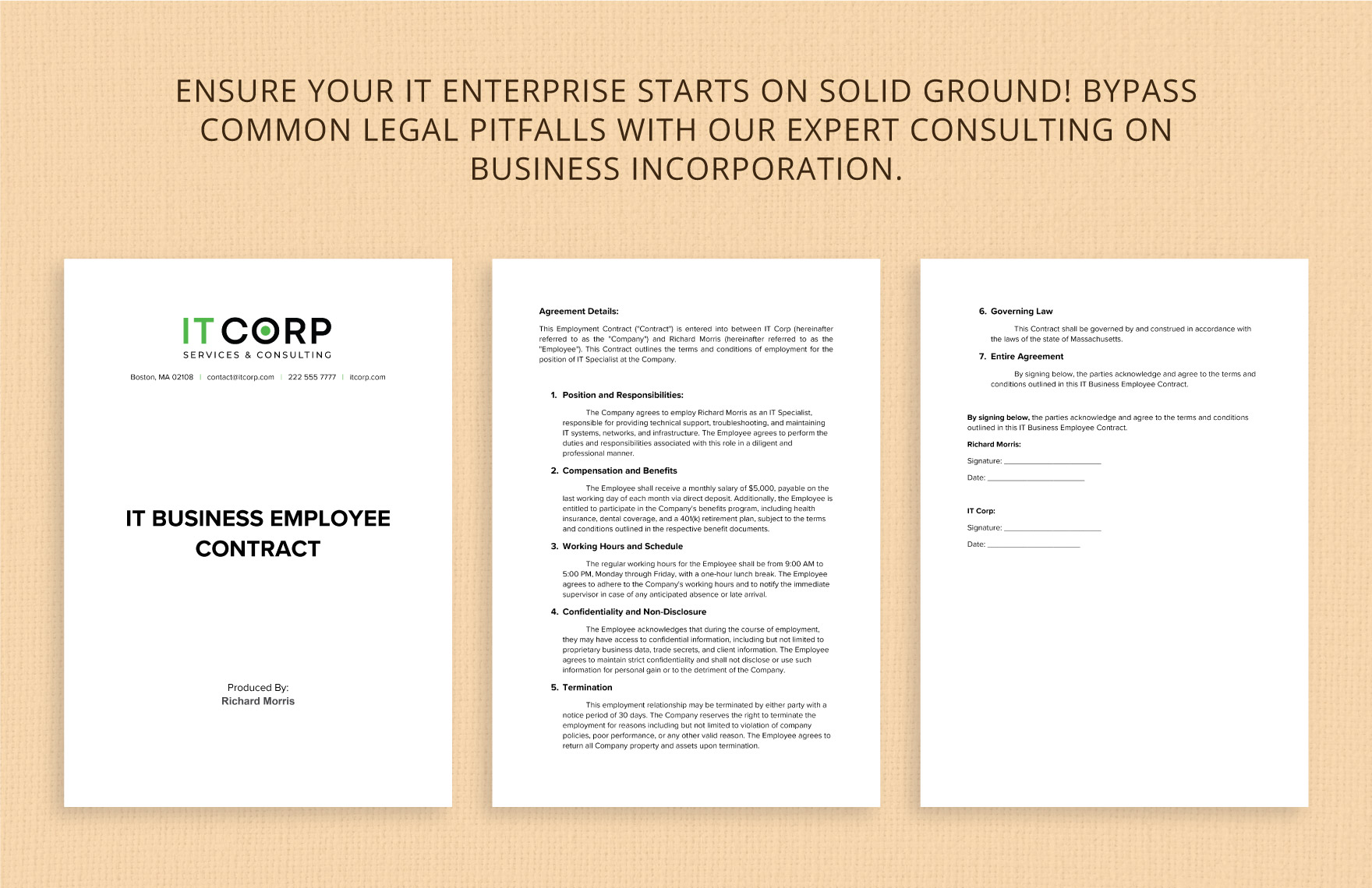 IT Business Employee Contract Template