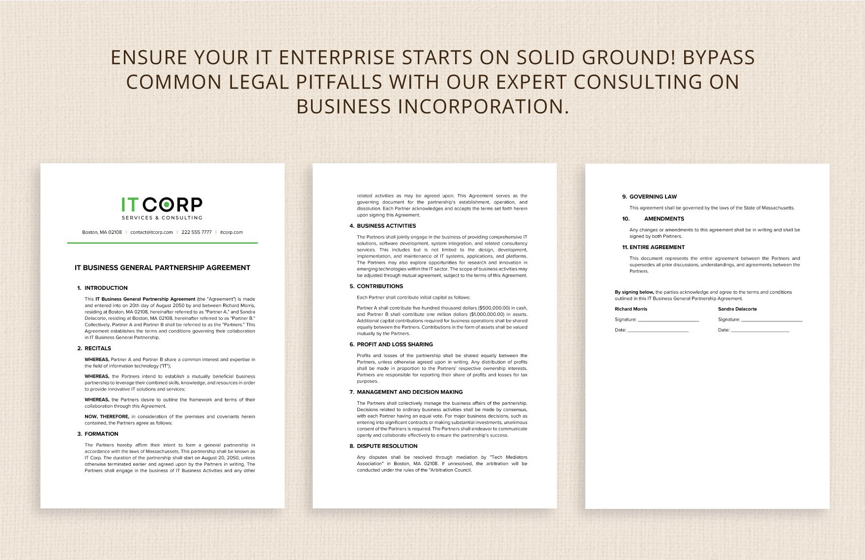 IT Business General Partnership Agreement Template