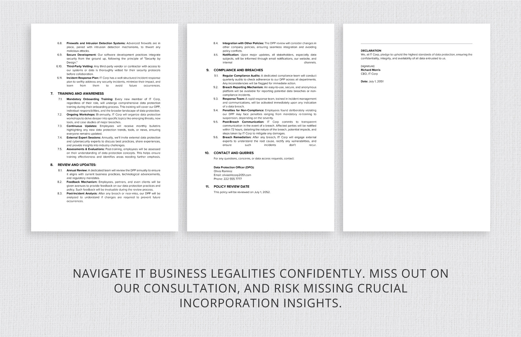 IT Business Data Protection Policy Template