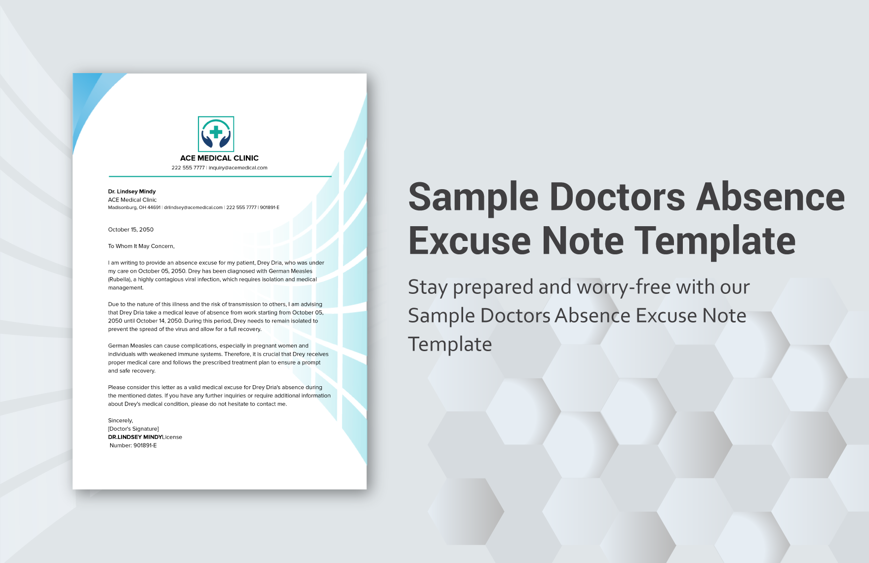 Sample Doctors Absence Excuse Note Template