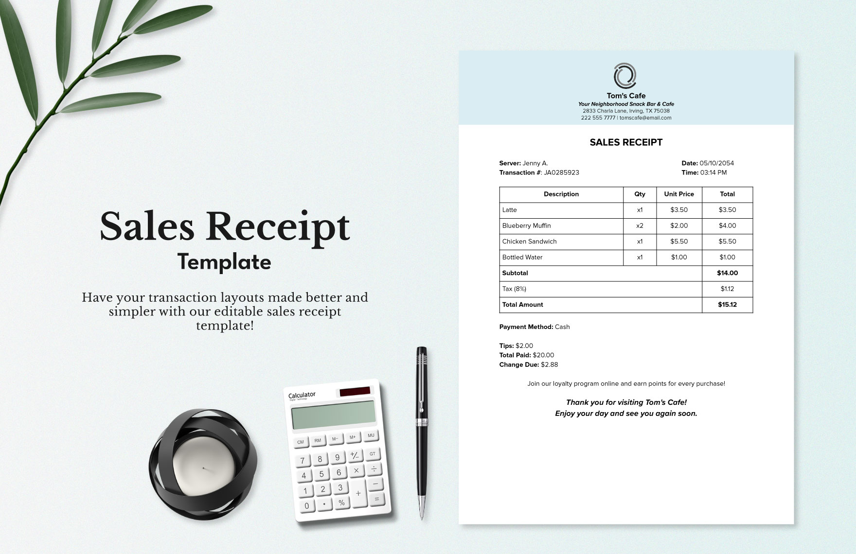 Sale Receipt Template in Word, Google Docs, PDF, PSD