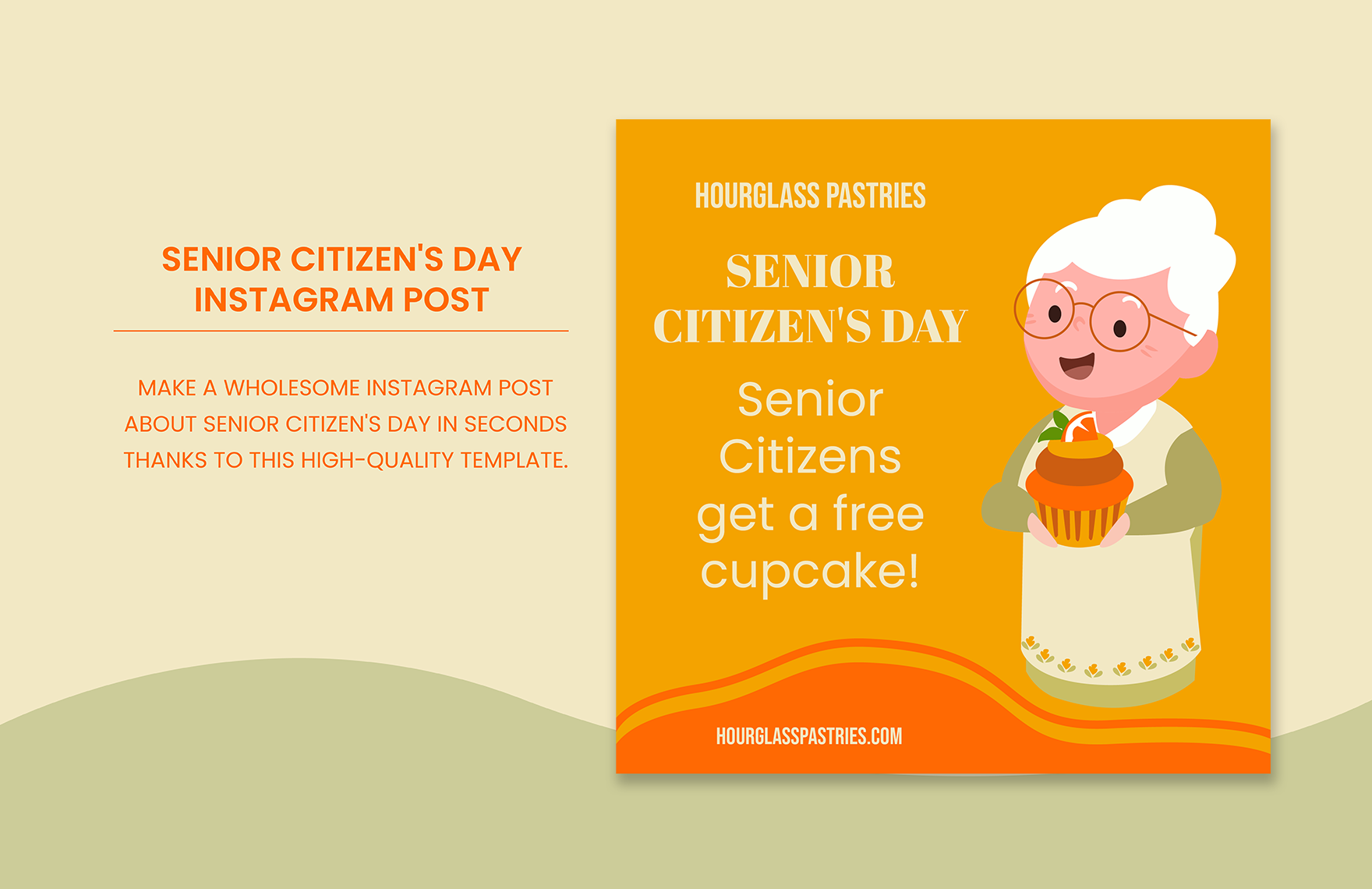 Free  Senior Citizen's Day Instagram Post Template in PDF, Illustrator, SVG, PNG