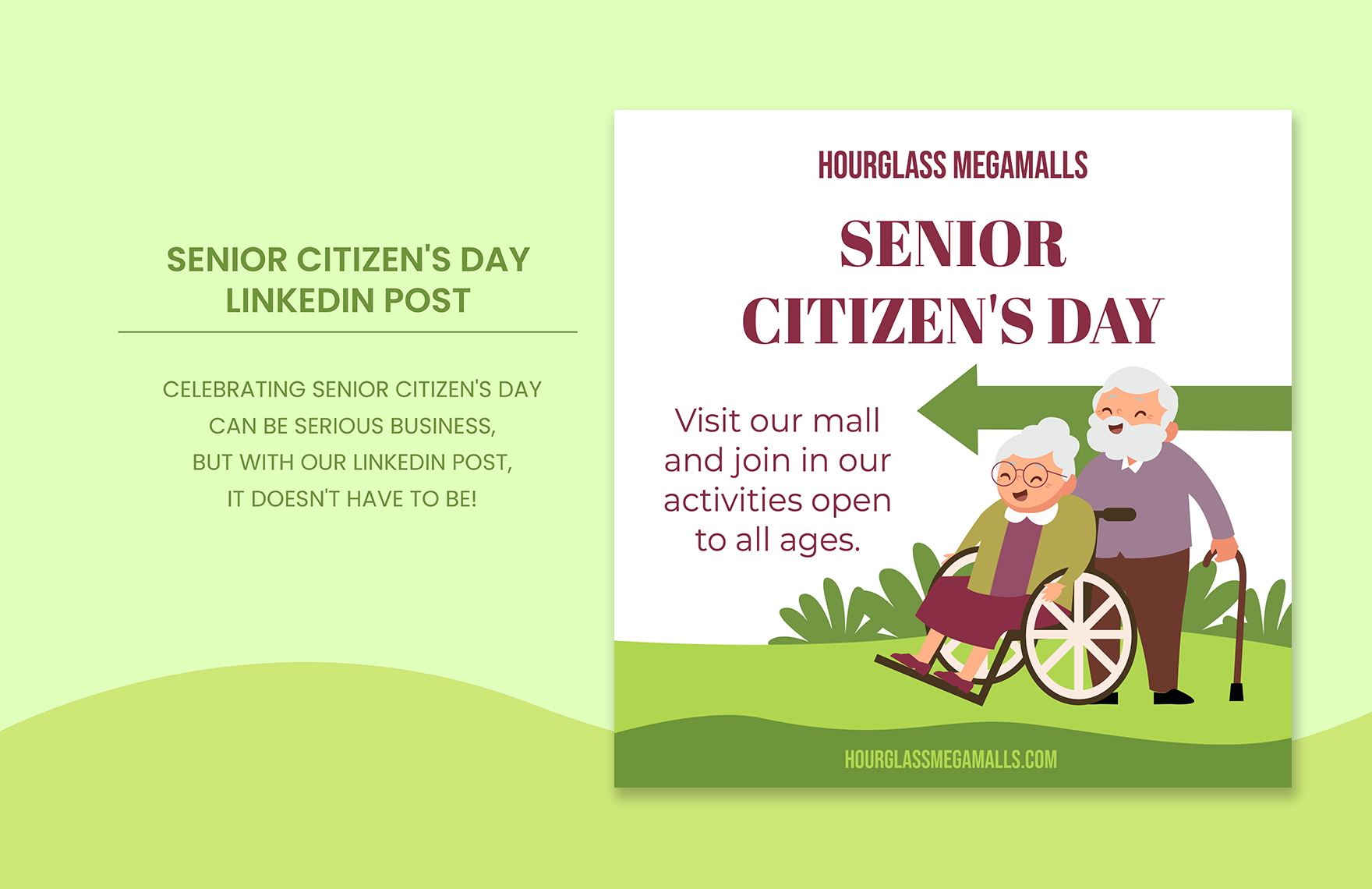 Free Senior Citizen's Day LinkedIn Post Template