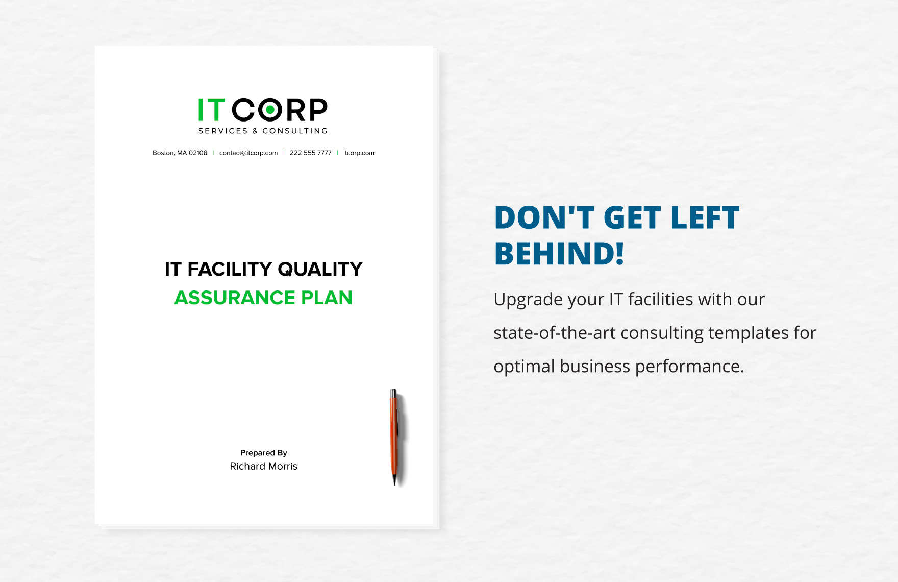 IT Facility Quality Assurance Plan Template