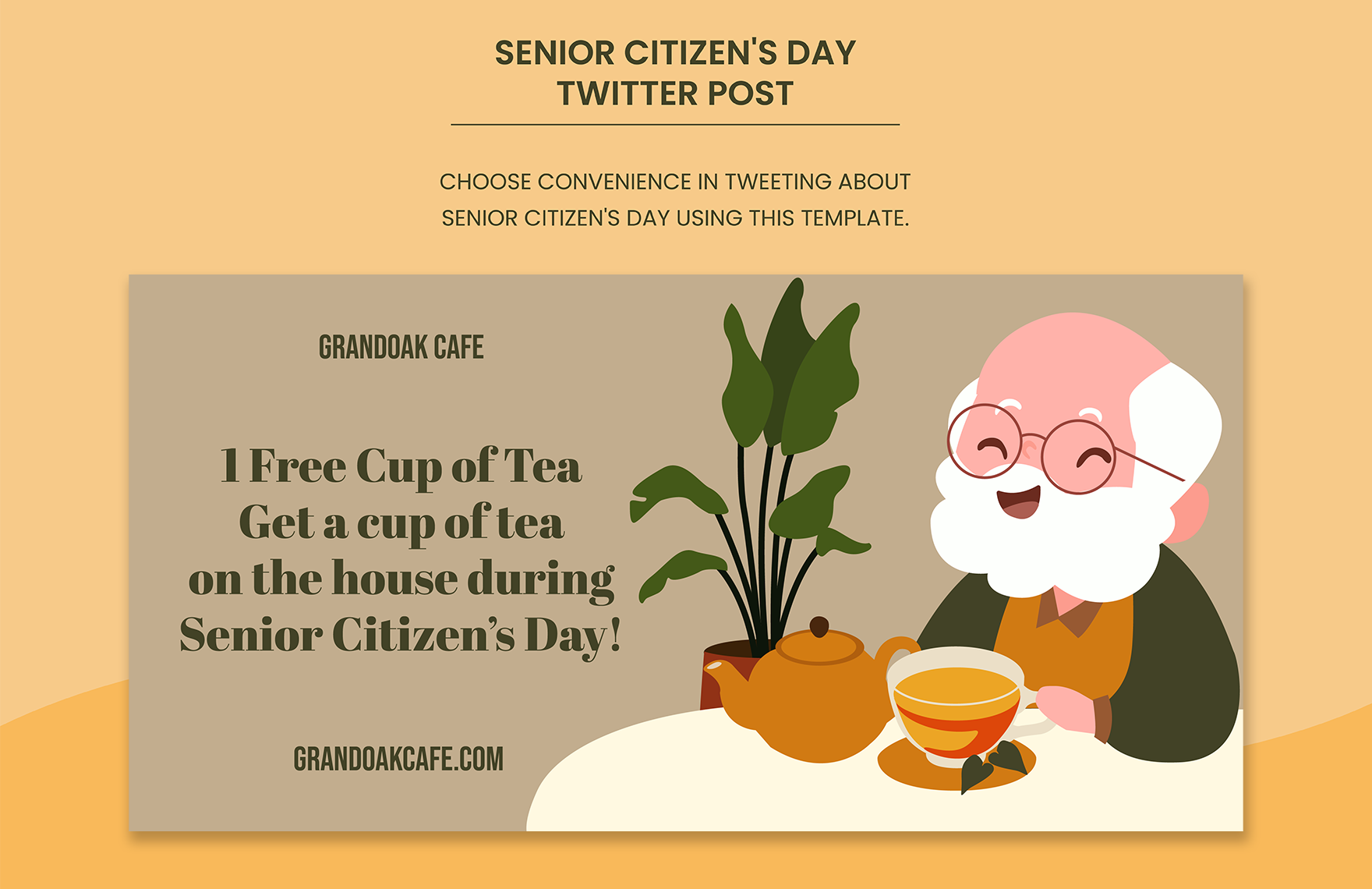 Free  Senior Citizen's Day Twitter Post Template in PDF, Illustrator, SVG, PNG