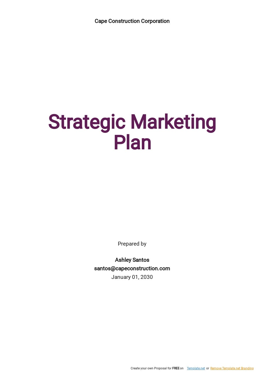Free Strategic Goals Marketing Plan Template Google Docs, Word, Apple