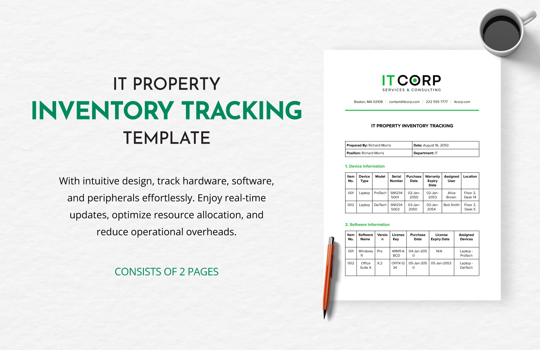 IT Property Inventory Tracking Template