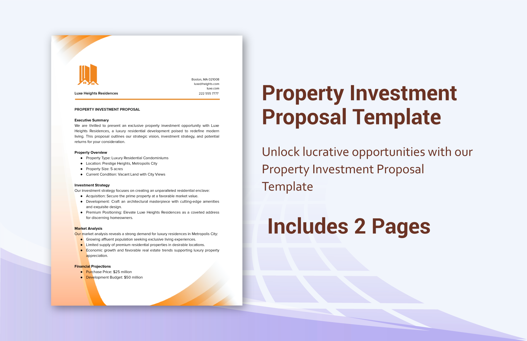 Property Investment Proposal Template