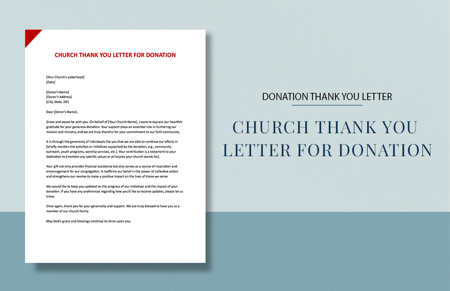 Church Thank You Letter For Donation