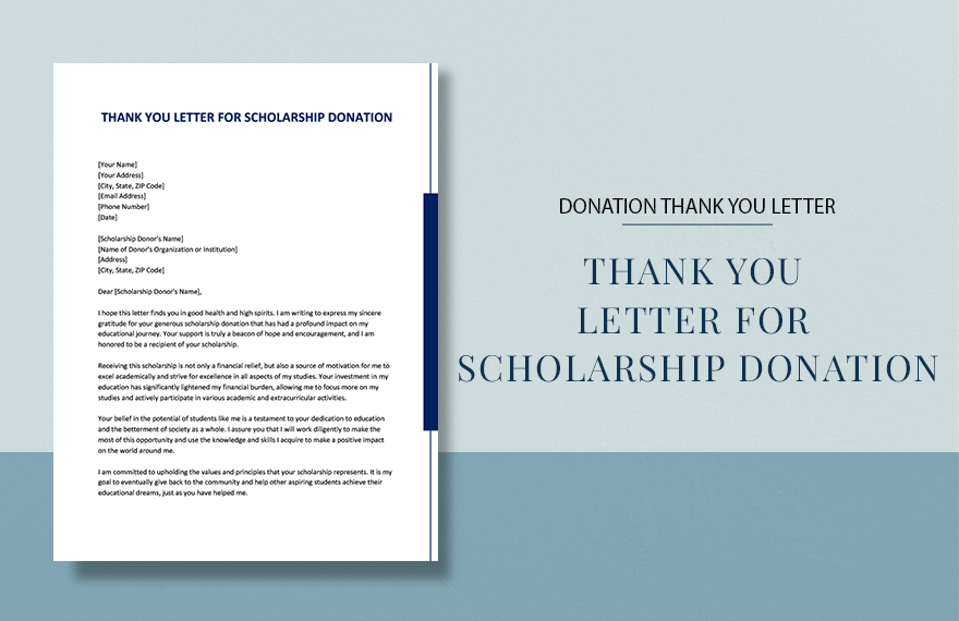 Thank You Letter For Scholarship Donation in Word, Google Docs, Apple Pages