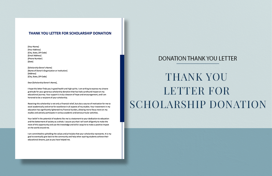 Scholarship Donor Thank You Letter Template Infoupdate