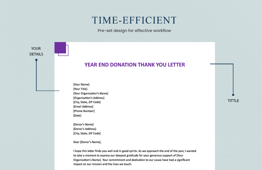 Year End Donation Thank You Letter