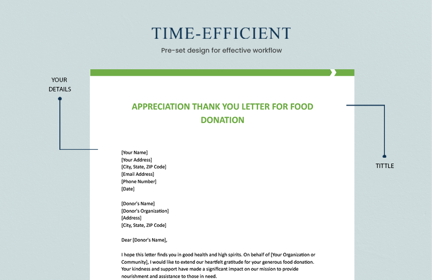 Appreciation Thank You Letter For Food Donation