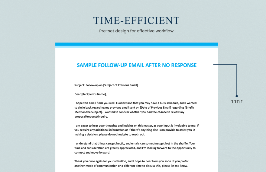 Sample Follow-Up Email After No Response
