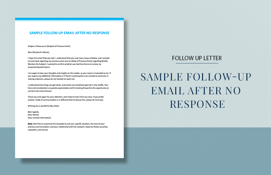Free Sample Follow-Up Email After No Response