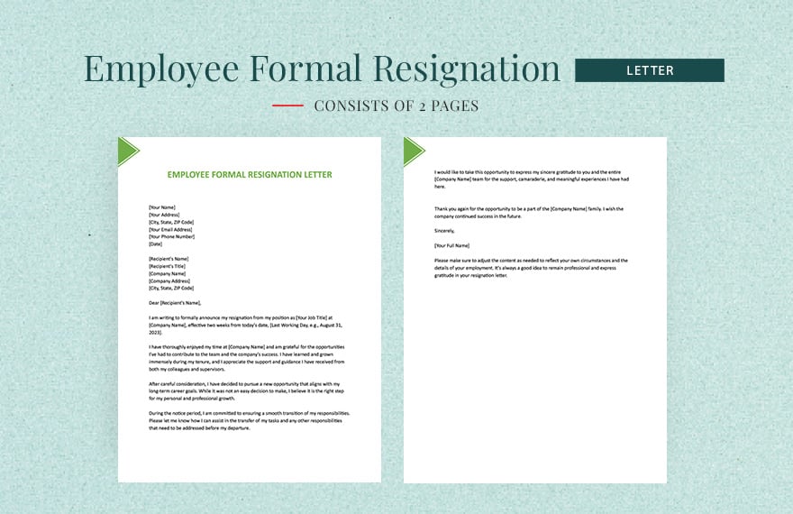 Employee Formal Resignation Letter