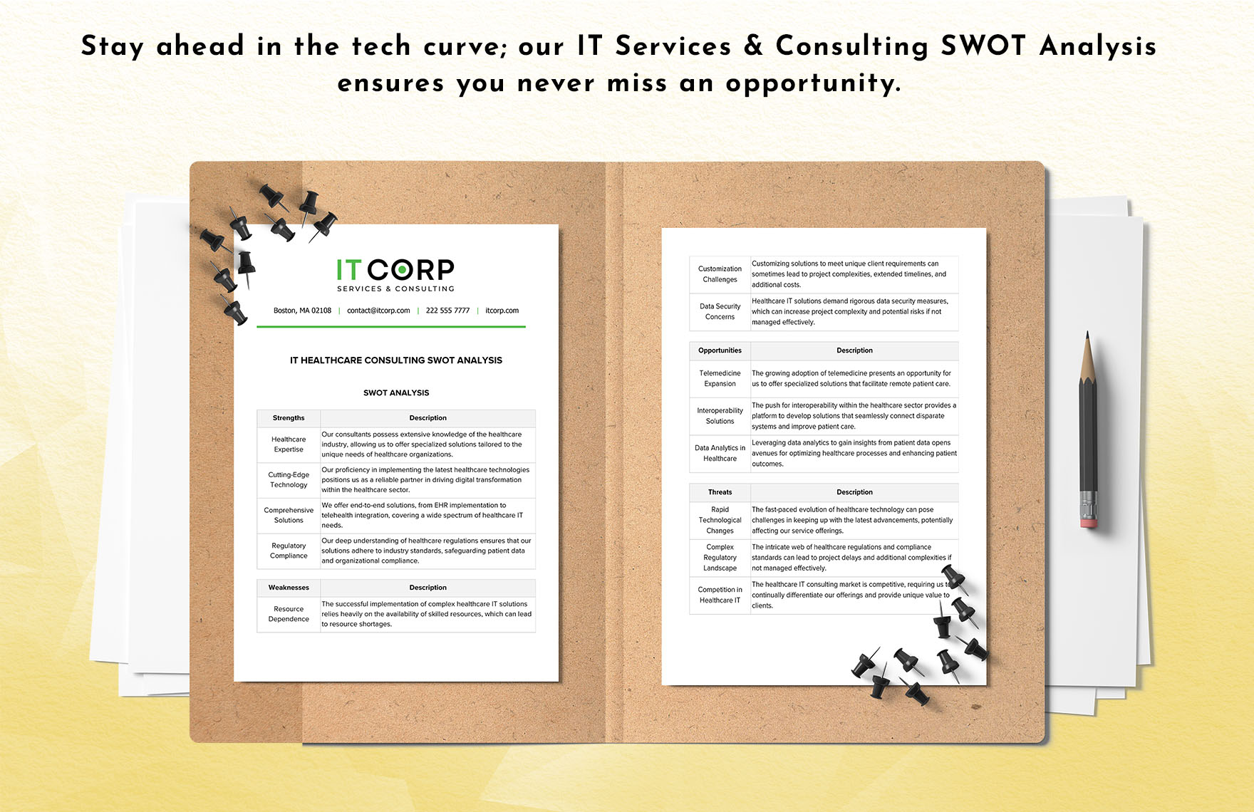 IT Healthcare Consulting SWOT Analysis Template