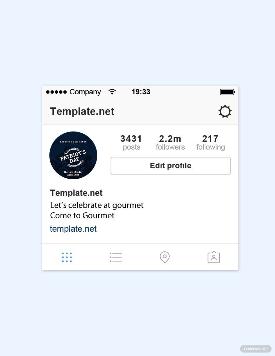Free Patriot's Day Instagram Profile Photo Template