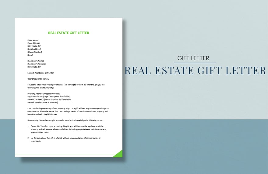 Real Estate Gift Letter
