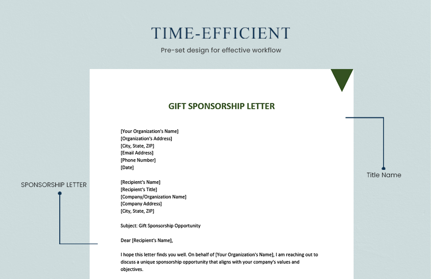 Gift Sponsorship Letter