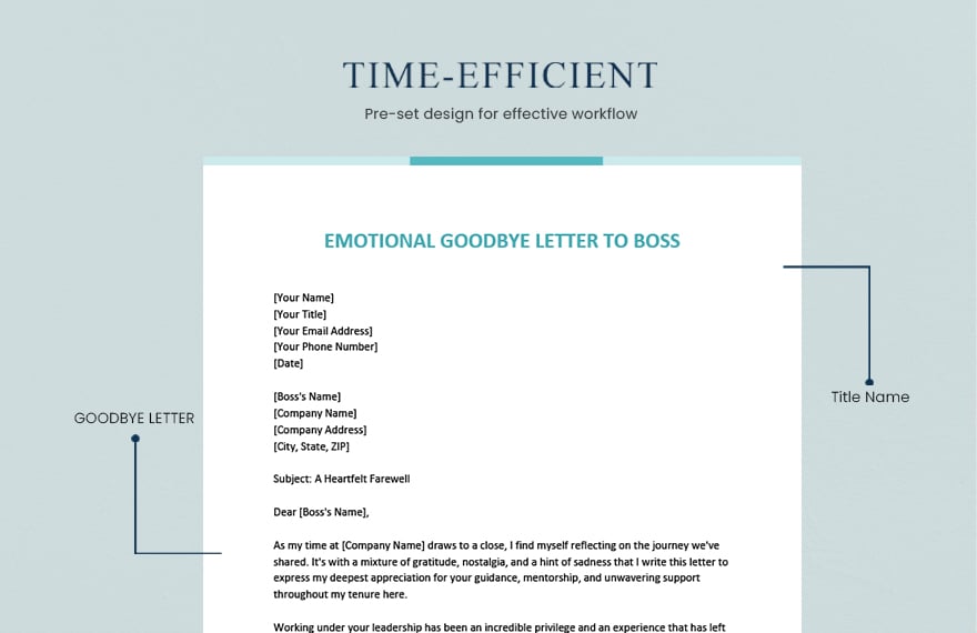 Emotional Goodbye Letter To Boss