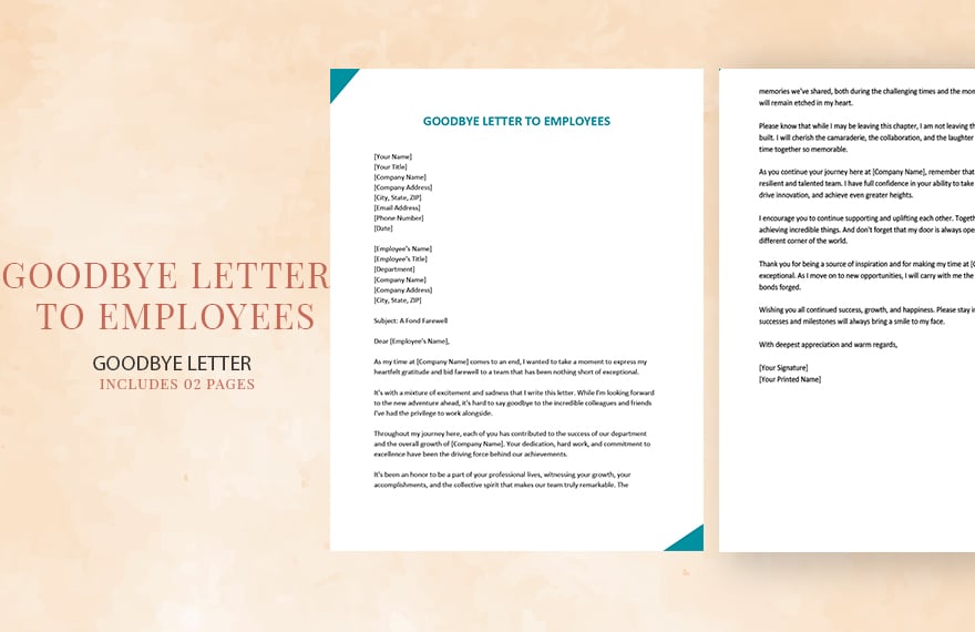 Goodbye Letter To Employees