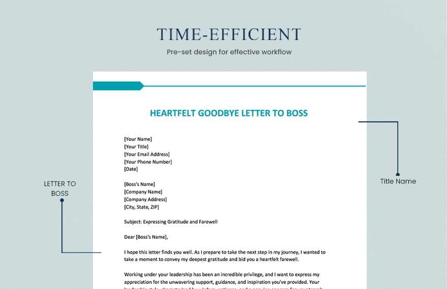 Heartfelt Goodbye Letter To Boss
