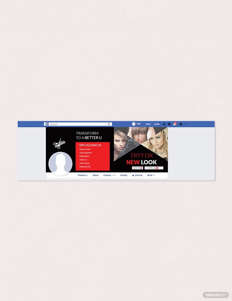 Barbershop Facebook Cover Page Template