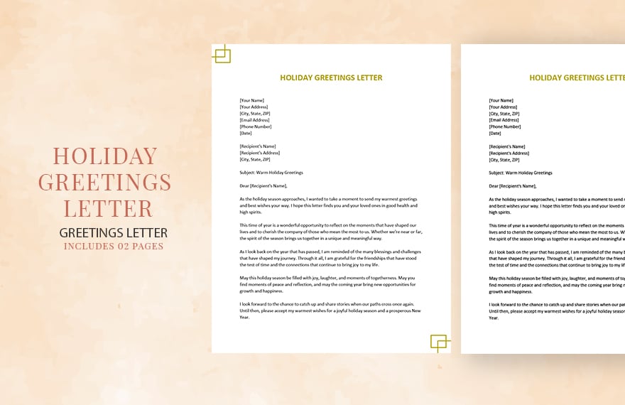 Holiday Greetings Letter in Word, Google Docs, PDF, Apple Pages