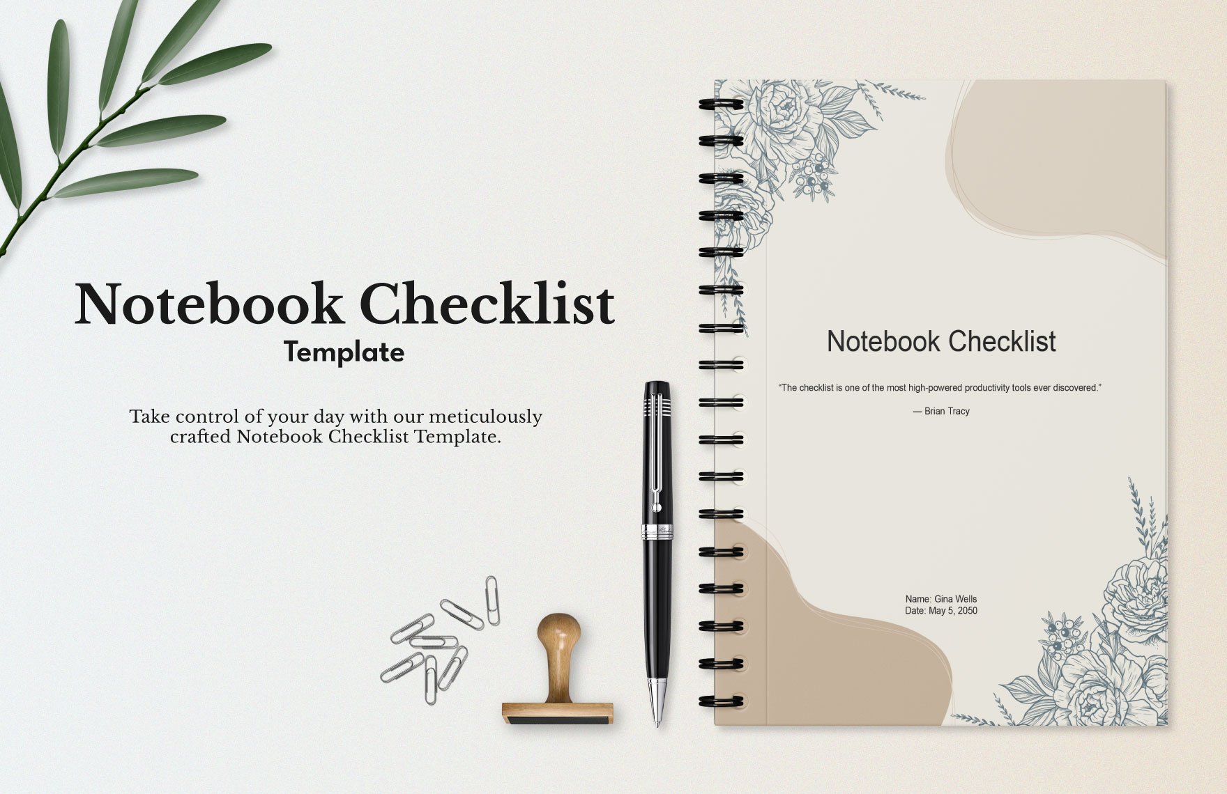 Free Notebook Checklist Template