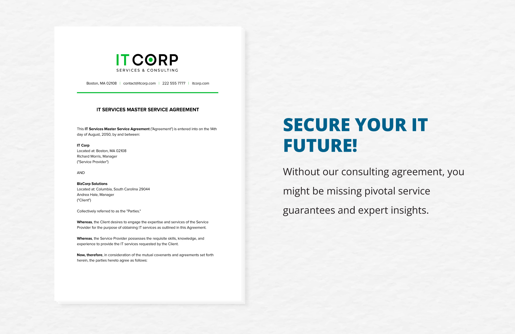IT Services Master Service Agreement Template